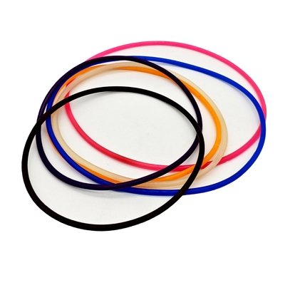 Différents Anneaux industriels en caoutchouc de silicone de couleur bleu orange et noir et résistant à la chaleur