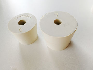 Fermetures en caoutchouc de silicone à un trou de qualité de laboratoire pour bouteilles de chimie, tubes à essai, flacons